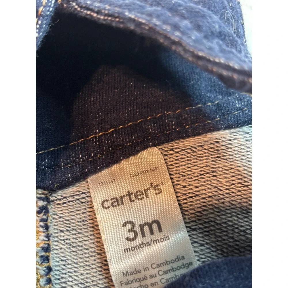 Carter's 3M Baby Boy Bundle of 5 Denim Overalls Striped Tee‎ Grey Pants